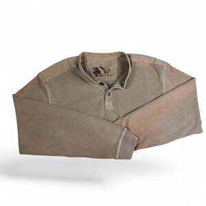 90s L.L. Bean Henley Long Sleeve Shirt Brown Cotton L